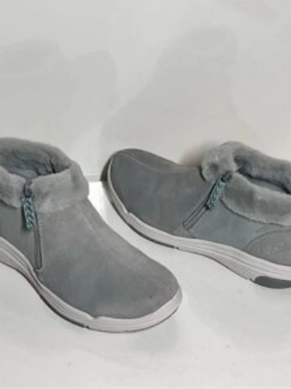Ryka Water-Repellent Suede Faux Fur Anchorage Mid Ankle Boots